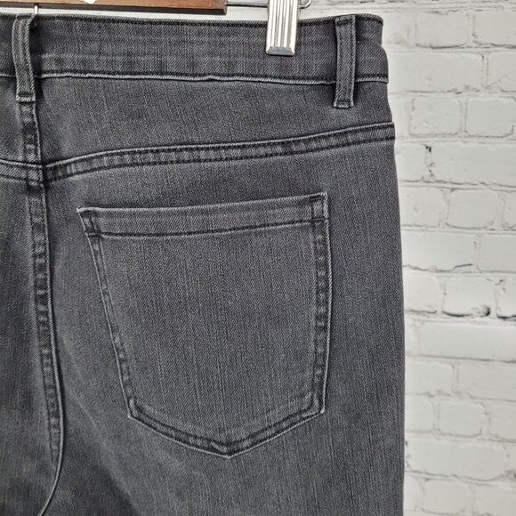 Soft Surroundings Grey Black High Rise Wide Leg Baggy Jeans Size 10 (30x30) - Picture 12 of 12